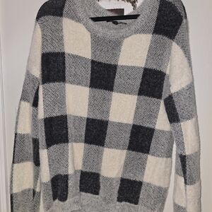 Cyrus Black and White Checkered Sweater